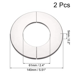 sourcing map Wall Split Flange, Stainless Steel Round Escutcheon Plate for 60mm Diameter Pipe 2Pcs