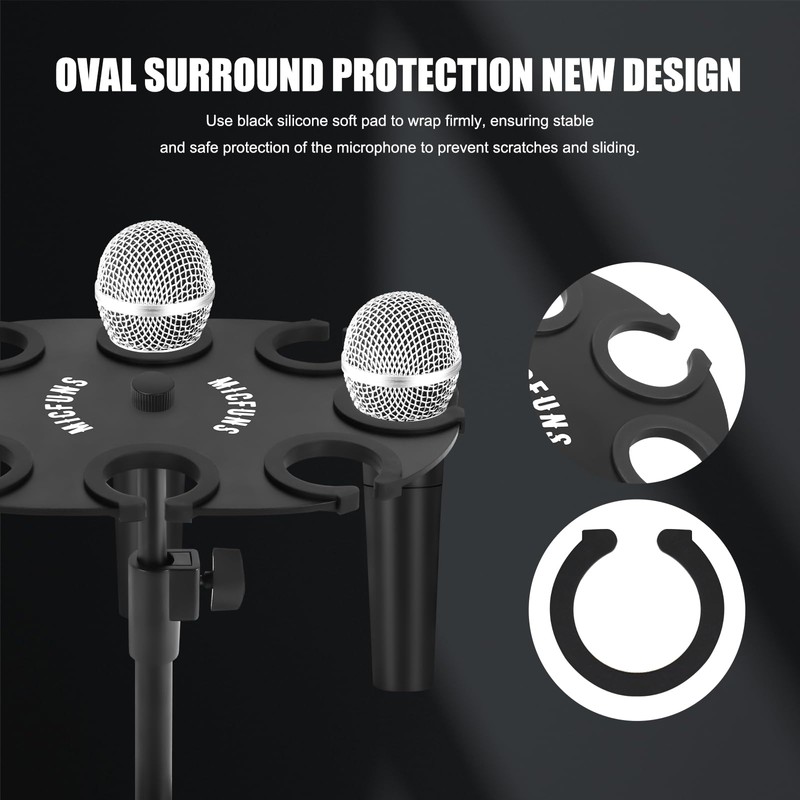 Micfuns TM100 Multi Microphone Holder For Mic Stand - Square