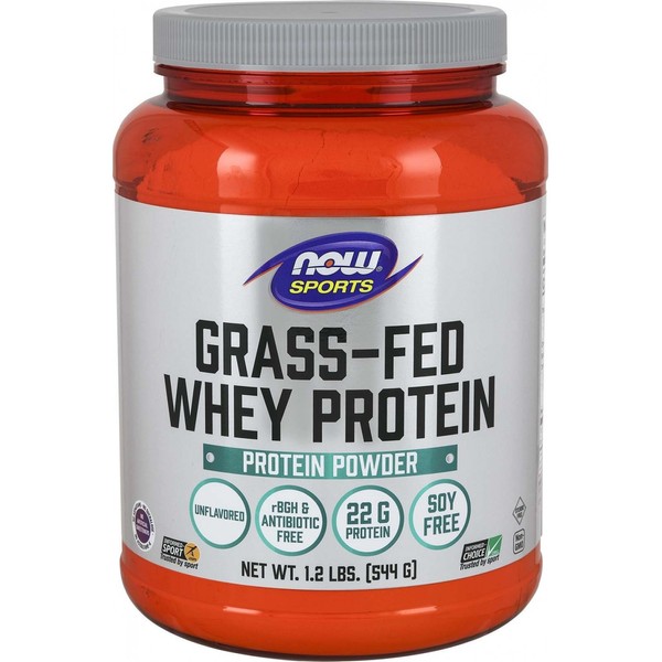 NOW Foods Grass-Fed Whey Protein Concentrate, Natural Unflavoured, 544 g