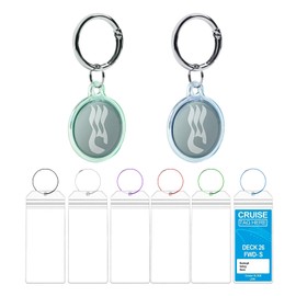 Kucucyle Cruise Essentials 2025 Bundle | Princess Medallion Holder Accessories + 4 Waterproof Luggage Tags with Gradient Keychain & Steel Loops for Cruise Ship (Blue+Green)