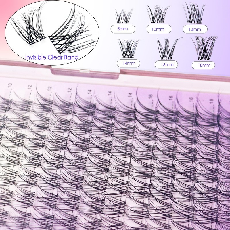 DAODER Natural Lash Clusters Kit Wispy Eyelash Clusters Lashes Invisible