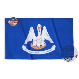 TOPFLAGS Louisiana Flag 3x5 Double Sided LA State Flags 3PLY Heavy Duty Outdoor with 2 Brass Grommets 4 Stitching Rows Vivid Color Sewn Stripes