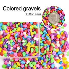 WANDIC 200g Decoration Stone, Colored Natural Polished Stone Small Decorative Pebbles for Home Decoration Art Craft Vase Filler Fish Tank Houseplant Filler