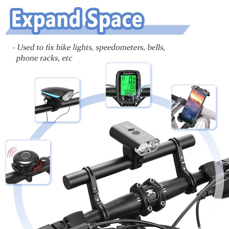 Mesee Bike Handlebar Extender 20CM Bicycle Double Clamps Handlebar Extension