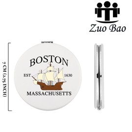Zuo Bao Massachusetts State Makeup Mirror Massachusetts Travel Gift Boston Est 1630 Massachusetts Mirror (Boston)