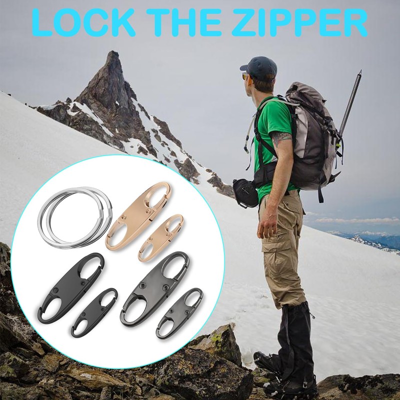 elook Zipper Locks for Backpacks, 6 PCS Zipper Clip Theft