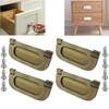 CTRICALVER 4 Pcs Flush Ring Pull Zinc Alloy Cabinet Drawer