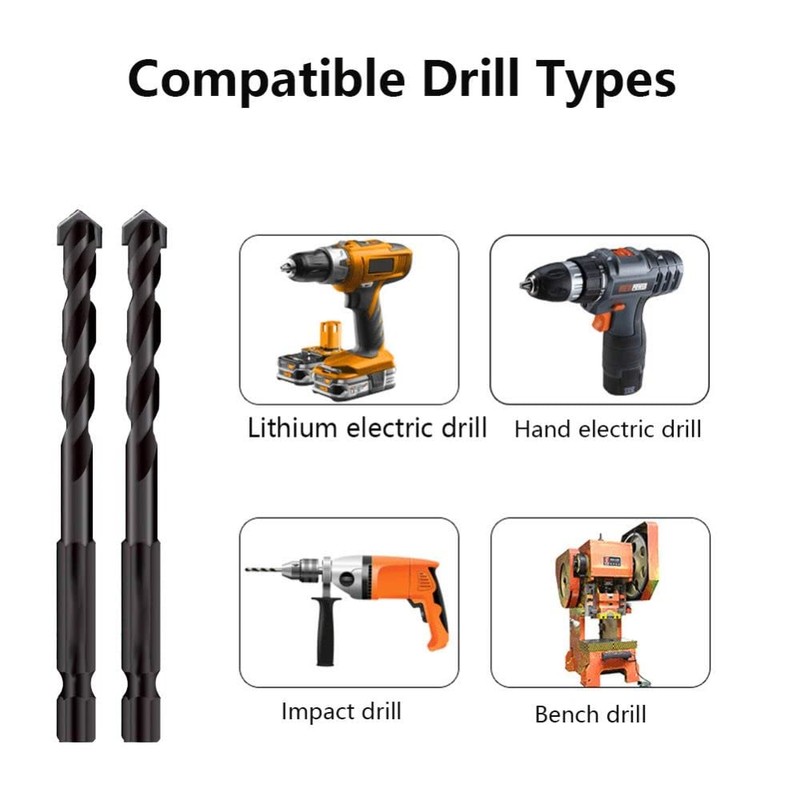 10pcs 6mm Masonry Drill Bits Set for Concrete Tile Brick
