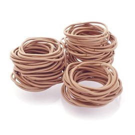 My Lello Small Natural Beige Hair Elastics Ponytail Holders No Damage No Metal - 100 Pack