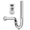 Universal Sink Siphon Set, Chrome Pop-Up Drain Fitting with Overflow,