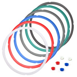 6 Pcs Silicone Sealing Ring for InstaPot - Gasket Accessories for 6 Qt InstaPot - 6 Pcs Instapot Replacement Float Valve Gaskets (Red, Clear, Blue, Gray, Black, Green) for 5/6QT Instapot Accessory