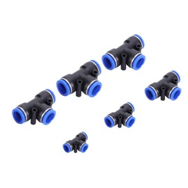 35Pcs Plastic Quick Fitting Pneumatic Push Connector Pipe Tube Fitting, 3 Way T-Type Tube Hose Connector, Tee Union Connector Quick Fittings, OD 4/6/8/10/12/14/16mm Air Hose Pneumatic for Air Hose