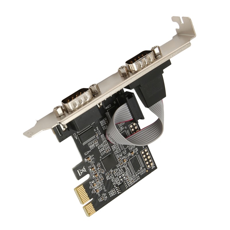 2 Port PCI Express RS232 DB9 Serial Port Card PCIe