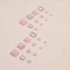 Caiguoer 24pcs Square French Fake Toenails Nude Pink Purple False