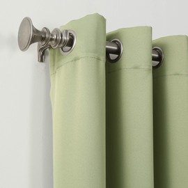 Sun Zero Easton Blackout Energy Efficient Grommet Curtain Panel, 54" x 63", Sage Green
