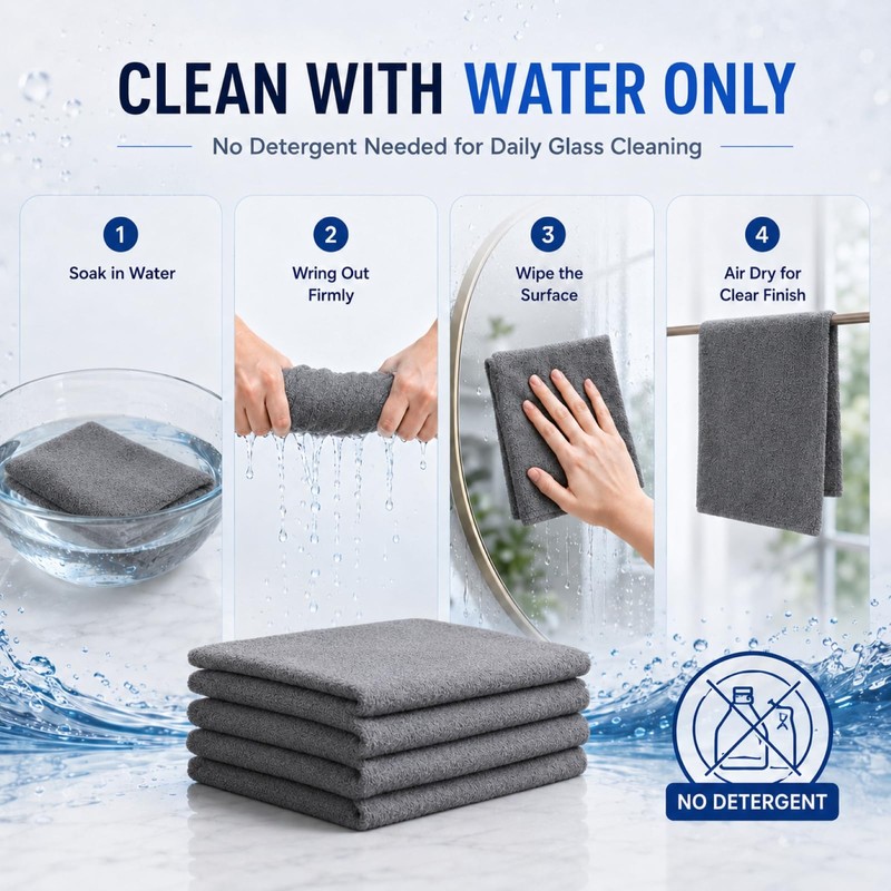 5 PCS Magic Cleaning Cloth Thick Microfiber Cleaning Cloths Streak
