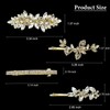 Mulzile 4 Pieces Rhinestone Hair Clips Gold Leaf Wedding Hair
