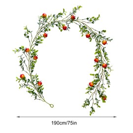 Artificial Fruit Vines 6Ft Hanging Spring Summer Apples Garland Fake Greenery Vines for Home Garden Wall Fence Stairway Outdoor