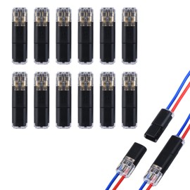 Mavelovs Pluggable Low Voltage Wire Connectors, No Wire Stripping 2 Wire Quick Disconnect Electrical Connectors for 16-18 AWG, Fast & Secure Connection for Automotive, LED Lights (12 Pairs)