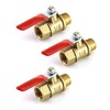 QWORK Ball Valve, 3 Pcs 1/4" Heavy Duty Brass Ball