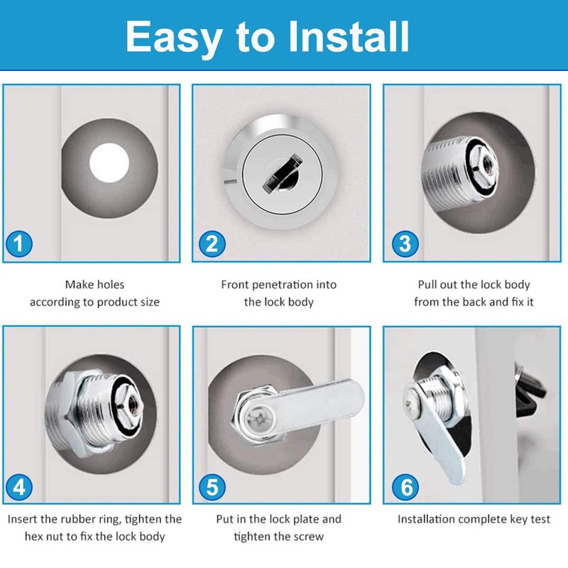 Litensh 20mm Security Mailbox Lock, Mailbox Lock, Cabinet Drawer Cam
