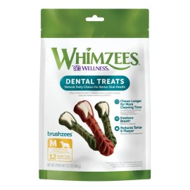 Whimzees Brushzees, Golosina Dental Natural Mediana Para Per