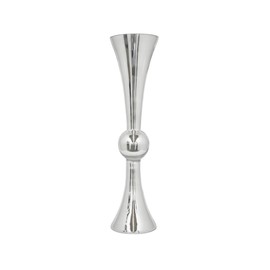 WGV Tall Trumpet Vase, Open 9", Height 35.5", Base 9", (Multiple Size/Color Choices) Silver Reversible Latour Floral Wedding Centerpiece Home Event Decor, 1 Piece (VTV2136SV)