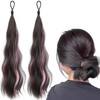 ポニーテールウィッグ 2個セット さくらパウダー ヘアエクステンション ふわふわの巻き毛 ロング ドーパミン 取り付け簡単 サラサラカラーエクステ グラデーション