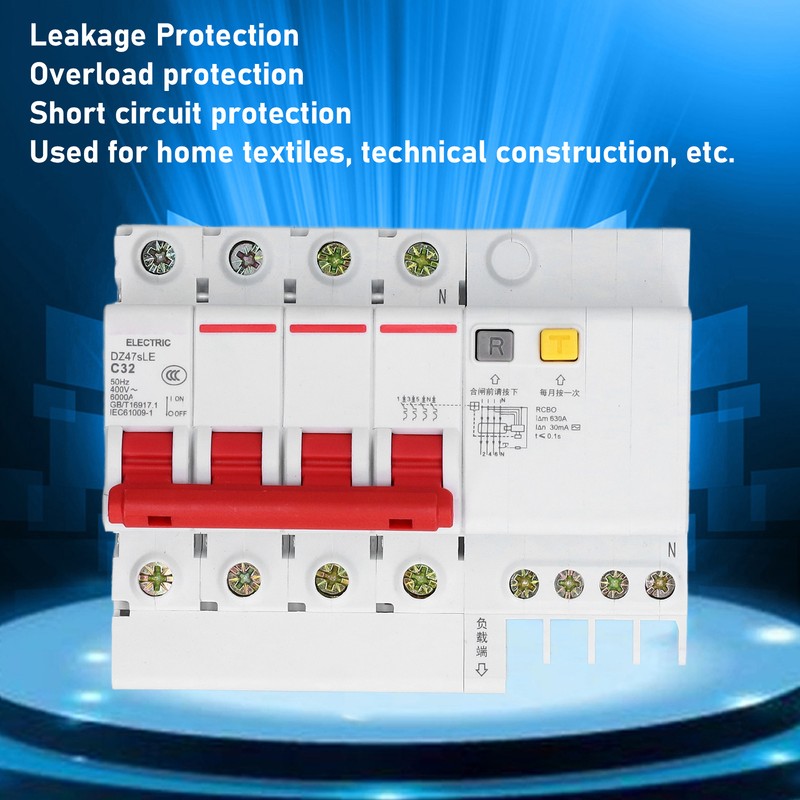 C32 Miniature Circuit Breaker 4P+N Leakage Protection for Rural Network
