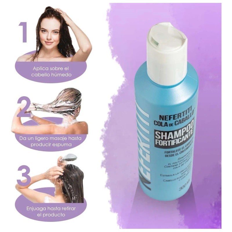 Shampoo Cola De Caballo Para Crecimiento Nefertiti De 300 Ml