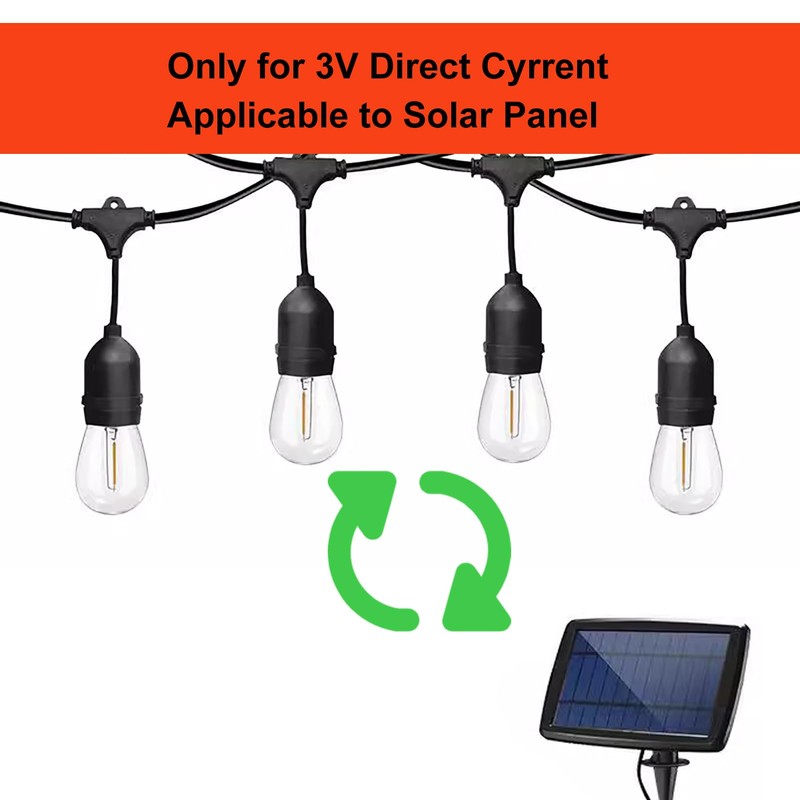 abulber Solar String Light Bulbs, DC 3V Low Voltage, Shatterproof