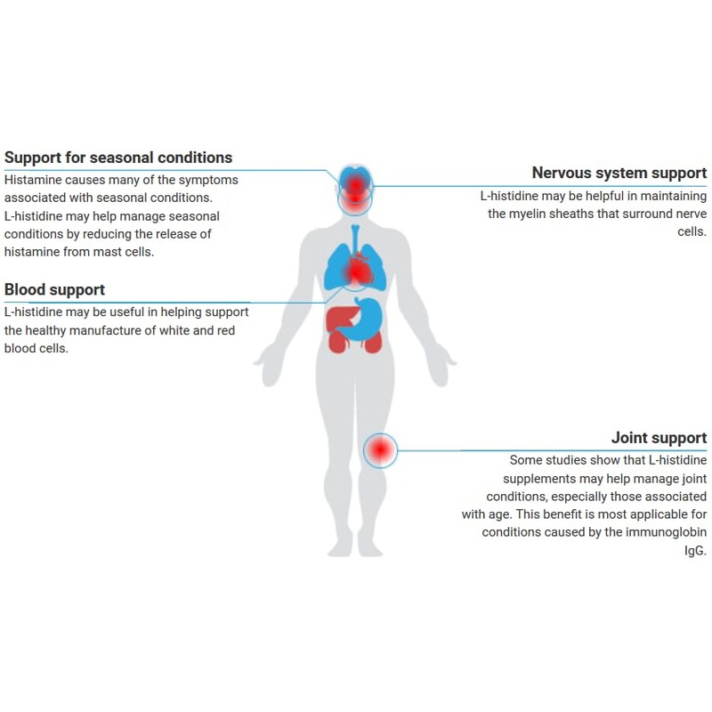 VITA PHARMA L-Histidine 1000mg 60 Tablets