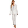 Yoolfine Button Up Pajamas for Women, Long Sleeve Sleepwear Soft