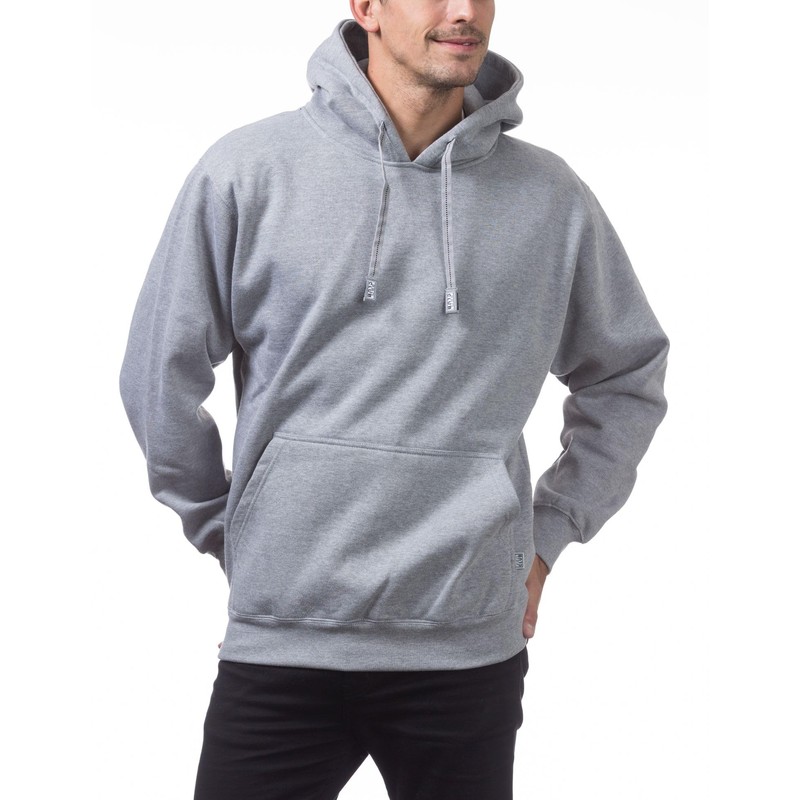 Pro Club Men's Heavyweight Pullover Hoodie (13oz), Heather Gray, Medium