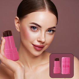 4 Pcs Milk Jelly Blush Stick, Long Lasting 3 in 1 Milk Jelly Blush Stick for Cheeks Lips Eyes, Multipurpose and Blendable Jelly Blush