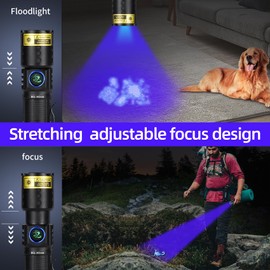 DARKBEAM UV 365nm Flashlight Black Light LED, Ultraviolet Flashlights, Powerful Rechargeable USB -C Woods Lamp, Focusable Water Resistant, Pet Urine & AC Leak Detection, for Curing Resin