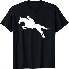 Cute English Vintage Riding Hunter Jumper Solid Blank Girl's Horse Tee Gift T-Shirt SmallColor: Multicolor, Size: Xl