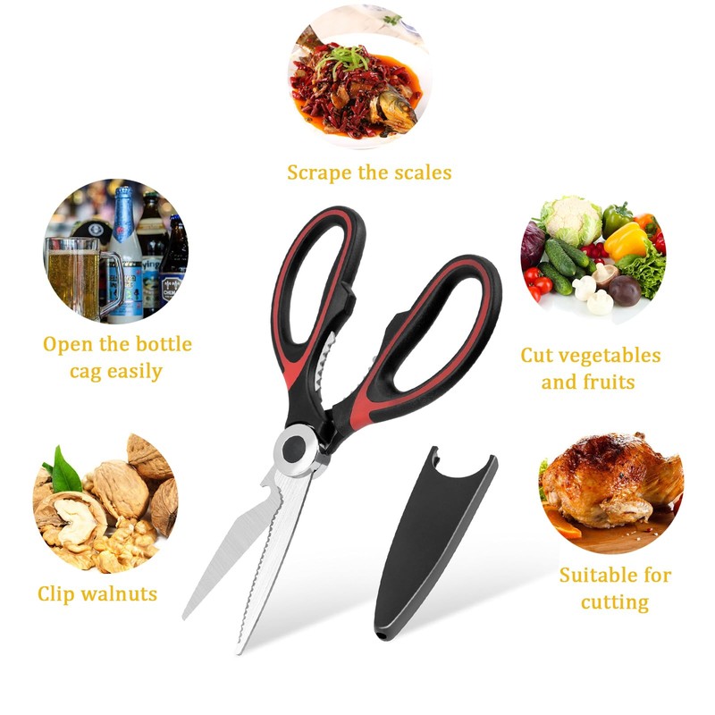 Eastrise Kitchen Scissors,Heavy Duty Kitchen Scissors with Cover,Sharp Kitchen Scissors