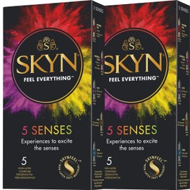 SKYN 5 Senses Condoms Mix Latex Free Sensoprene Condoms - 10 Pack (5x2)