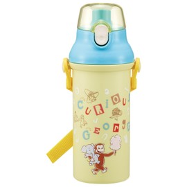 Skater PSB5SAN-A Curious George Children's Direct Drinking Water Bottle, 16.2 fl oz (480 ml), 16.2 fl oz (480 ml), Dishwasher Safe, Made in Japan