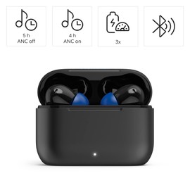 Hama Bluetooth Kopfhörer (kabellos, TWS-Kopfhörer, Active Noise Cancelling, Earbuds mit Ladestation, ENC, In-Ears, USB-C Schnellladen, Bluetooth-Headset, App-/Sprachsteuerung, Touch Control) schwarz