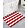Bath Mat, Christmas Valentine's Day Decoration Red and White Stripes