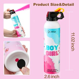 Gender Reveal Fire Extinguisher Set for Newborn Baby, 2Pcs Pink Gender Reveal Smoke Bombs, 100% Biodegradable Color Blaster for Cool Gender Reveal Ideas, Confetti Power Cannon Shooter Party Supplies