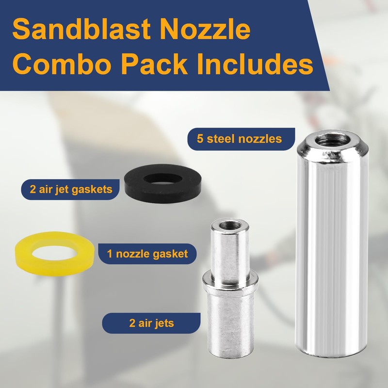 Sandblaster Nozzle Combo Pack for Accessories, Steel Sand Blaster Nozzle