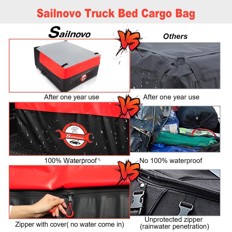 Sailnovo Truck Bed Cargo Bag, 26 Cubic ft Waterproof Cargo