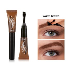 Eyebrow Tint Peel Off Gel with Flat Brush for Precise Application, Eyebrow Dye Semi-Permanent Waterproof Lasts 3 Days, Brow Tint Natural Look for Women (#Warm brown)