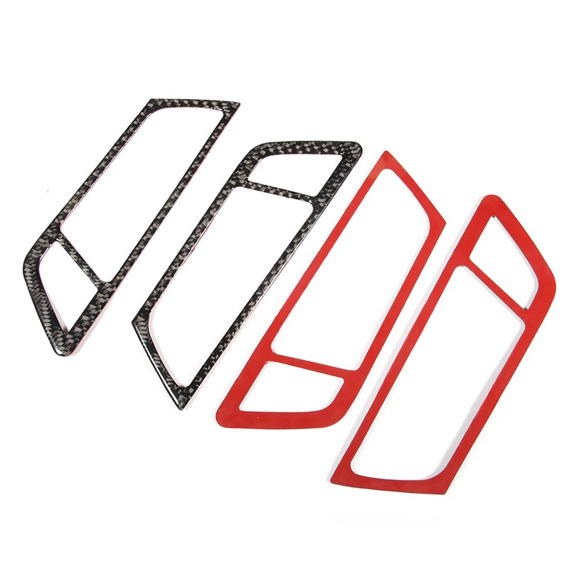 4Pcs Carbon Fiber Car Interior Door Handle Frame Cover Trim