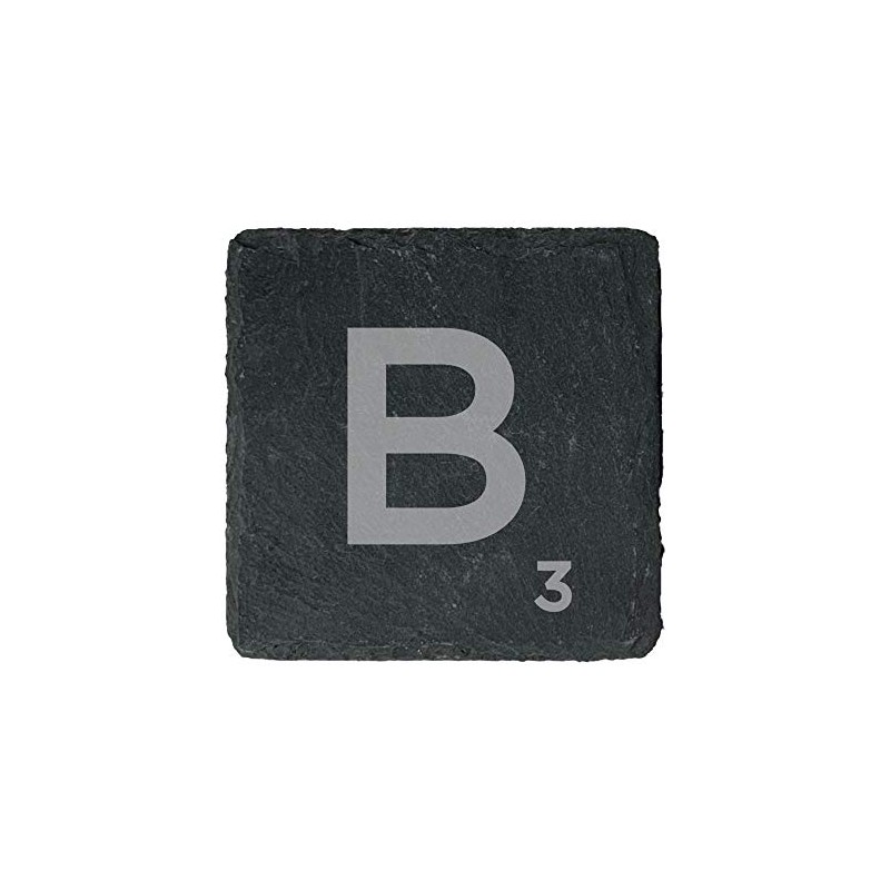 eBuyGB Scrabble Drinks Coasters, Square Slate Coaster, Individual Alphabet Letters,
