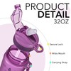 Hyeta 32oz Water Bottles with Straw - Stay Motivated and