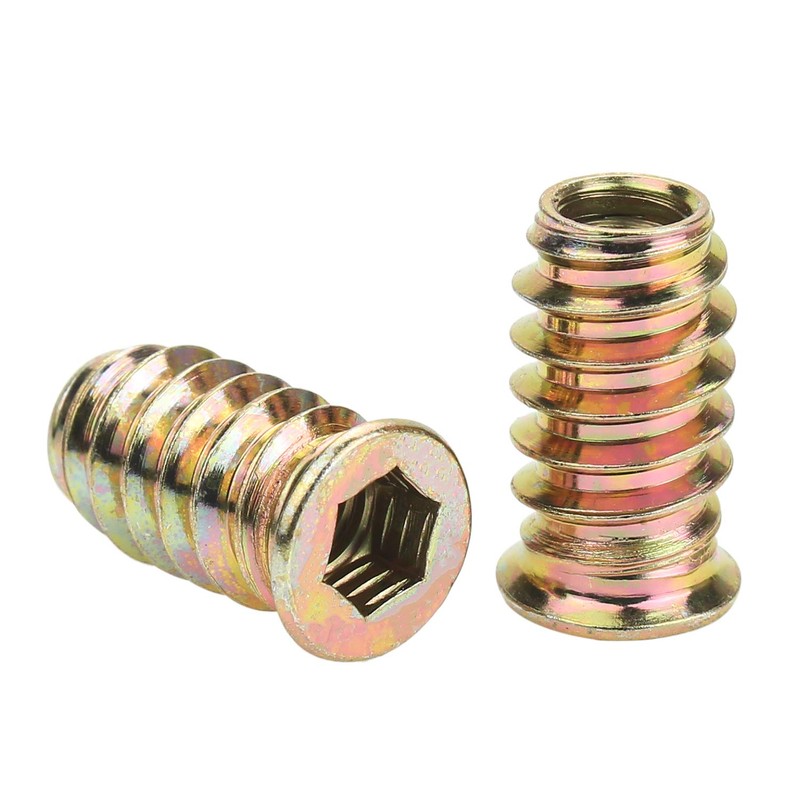 Powlankou 45 Pieces 1/4"-20 x 20mm Furniture Insert Nut, Hex